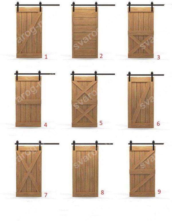 Двери амбарные раздвижные лофт для дома, дачи, бара, кафе)- Сварог Мебель № 001-1