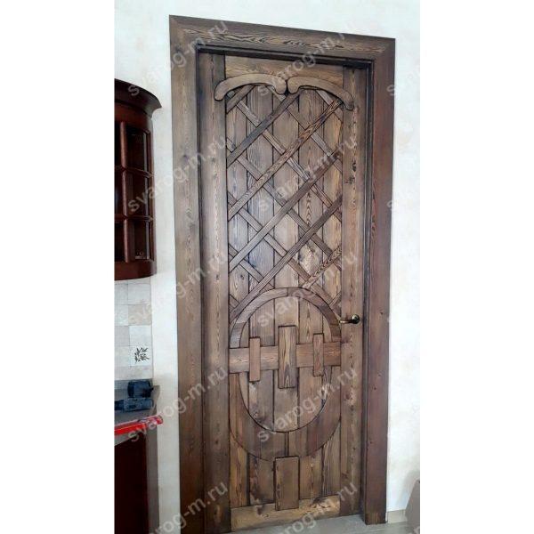 Двери под старину из массива дерева для дома, дачи, бани, сауны, бара- Сварог Мебель № 002