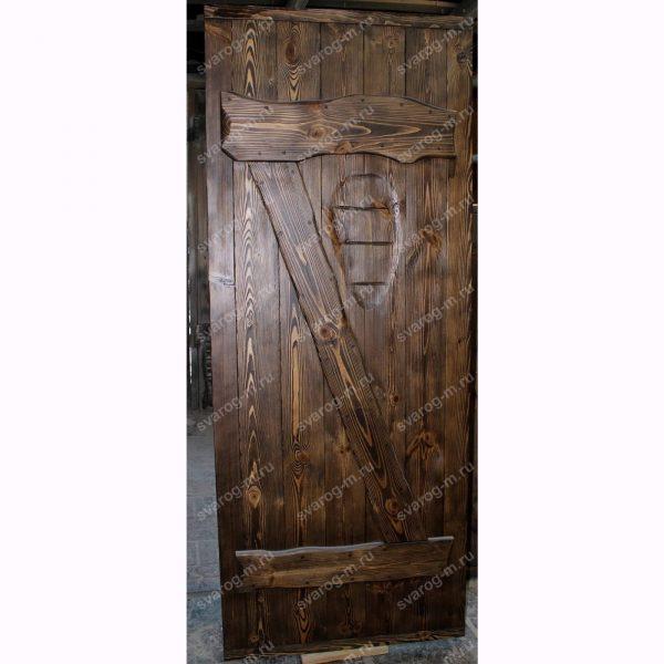 Двери под старину из массива дерева для дома, дачи, бани, сауны, бара- Сварог Мебель № 008