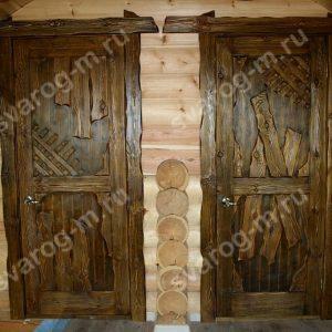 Двери под старину из массива дерева для дома, дачи, бани, сауны, бара- Сварог Мебель № 015