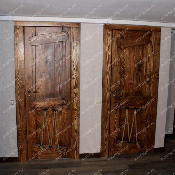 Двери под старину из массива дерева для дома, дачи, бани, сауны, бара- Сварог Мебель № 021-1