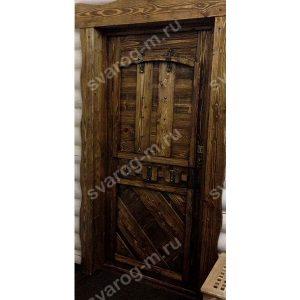 Двери под старину из массива дерева для дома, дачи, бани, сауны, бара- Сварог Мебель № 022-1