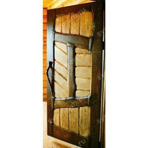 Двери под старину из массива дерева для дома, дачи, бани, сауны, бара- Сварог Мебель № 024-