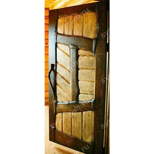 Двери под старину из массива дерева для дома, дачи, бани, сауны, бара- Сварог Мебель № 024