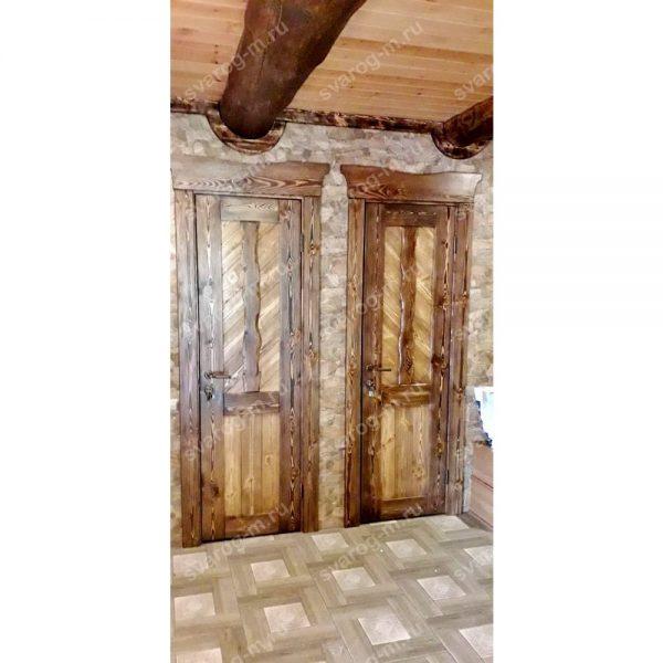 Двери под старину из массива дерева для дома, дачи, бани, сауны, бара- Сварог Мебель № 025