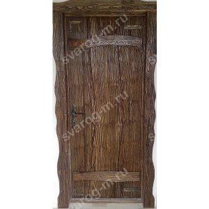 Двери под старину из массива дерева для дома, дачи, бани, сауны, бара- Сварог Мебель № 029