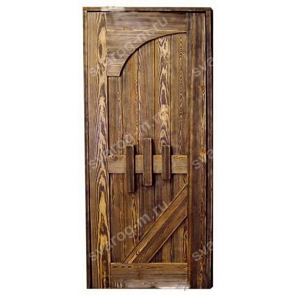 Двери под старину из массива дерева для дома, дачи, бани, сауны, бара- Сварог Мебель № 030