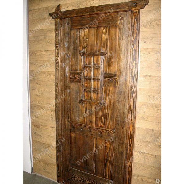 Двери под старину из массива дерева для дома, дачи, бани, сауны, бара- Сварог Мебель № 042