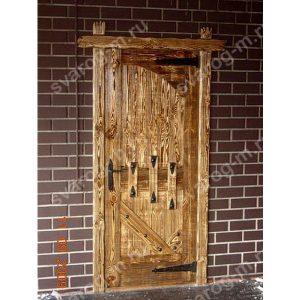 Двери под старину из массива дерева для дома, дачи, бани, сауны, бара- Сварог Мебель № 020-2