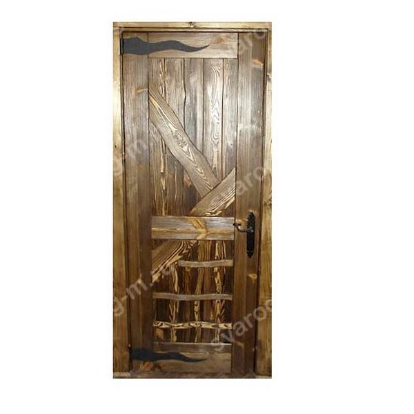 Двери под старину из массива дерева для дома, дачи, бани, сауны, бара- Сварог Мебель № 048-2