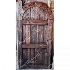 Дверь арочная под старину из массива дерева для дома, дачи, бани - Сварог Мебель № 004