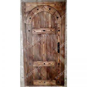 Дверь арочная под старину из массива дерева для дома, дачи, бани - Сварог Мебель № 012-2