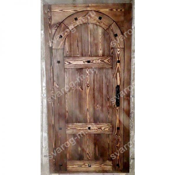 Дверь арочная под старину из массива дерева для дома, дачи, бани - Сварог Мебель № 012-2