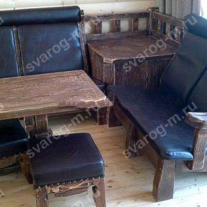 Комплект мебели под старину из дерева для дома, бани, сада, беседки № 104