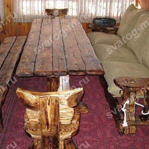 Комплект мебели под старину из дерева для дома, бани, сада, беседки № 108