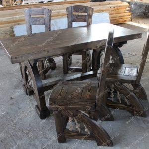 Комплект мебели под старину из дерева для дома, дачи, сада, бани (Стол+)- Сварог Мебель № 003-1
