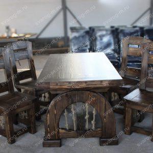 Комплект мебели под старину из дерева для дома, дачи, сада, бани (Стол+)- Сварог Мебель № 003