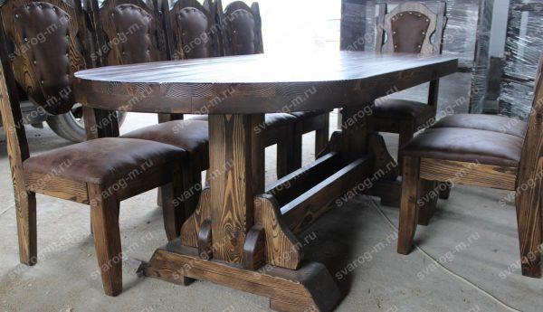 Комплект мебели под старину из дерева для дома, дачи, сада, бани (Стол+)- Сварог Мебель № 007-3