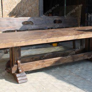 Комплект мебели под старину из дерева для дома, дачи, сада, бани (Стол+)- Сварог Мебель № 012-3
