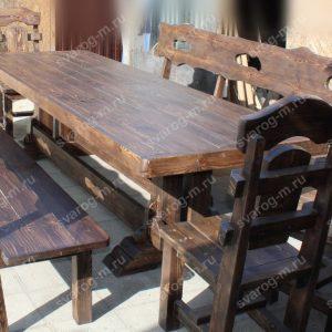 Комплект мебели под старину из дерева для дома, дачи, сада, бани (Стол+)- Сварог Мебель № 012