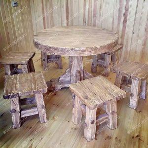 Комплект мебели под старину из дерева для дома, дачи, сада, бани (Стол+)- Сварог Мебель № 037