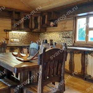 Комплект мебели под старину из дерева для дома, дачи, сада, бани (Стол+)- Сварог Мебель № 043-3