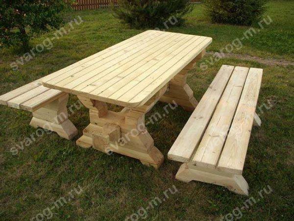 Комплект мебели под старину из дерева для дома, дачи, сада, бани (Стол+)- Сварог Мебель № 048