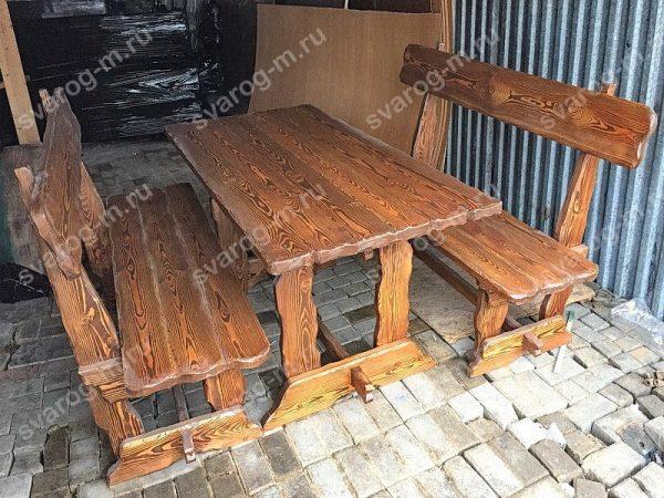 Комплект мебели под старину из дерева для дома, дачи, сада, бани (Стол+)- Сварог Мебель № 053