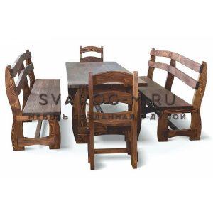 Комплект мебели под старину из дерева для дома, дачи, сада, бани (Стол+)- Сварог Мебель № 061