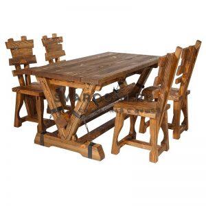 Комплект мебели под старину из дерева для дома, дачи, сада, бани (Стол+)- Сварог Мебель № 063