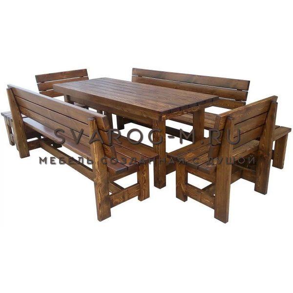 Комплект мебели под старину из дерева для дома, дачи, сада, бани (Стол+)- Сварог Мебель № 067