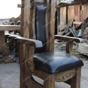 Кресло под старину из дерева для дома, дачи, бани, сауны бар - Сварог Мебель № 004