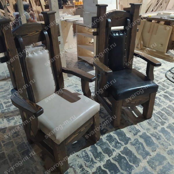 Кресло под старину из дерева для дома, дачи, бани, сауны бар - Сварог Мебель № 005