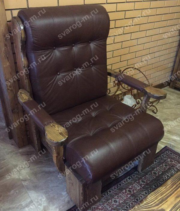 Кресло под старину из дерева для дома, дачи, бани, сауны бар - Сварог Мебель № 006