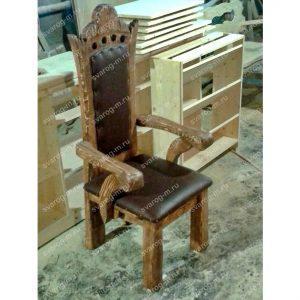 Кресло под старину из дерева для дома, дачи, бани, сауны бар - Сварог Мебель № 009