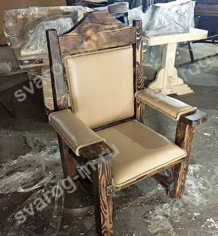 Кресло под старину из дерева для дома, дачи, бани, сауны бар - Сварог Мебель № 010