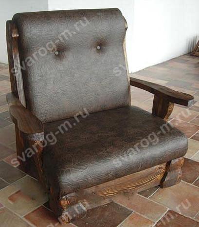 Кресло под старину из дерева для дома, дачи, бани, сауны бар - Сварог Мебель № 012