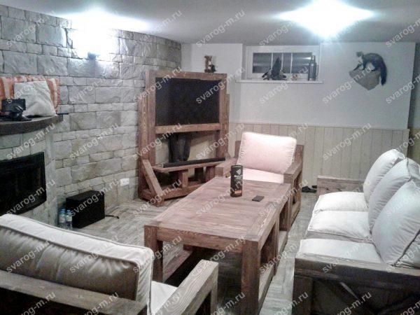 Кресло под старину из дерева для дома, дачи, бани, сауны бар - Сварог Мебель № 019-2