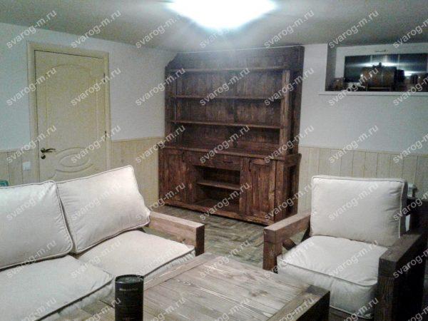 Кресло под старину из дерева для дома, дачи, бани, сауны бар - Сварог Мебель № 019-3