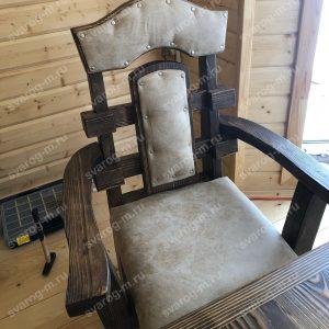 Кресло под старину из дерева для дома, дачи, бани, сауны бар - Сварог Мебель № 024