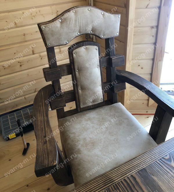 Кресло под старину из дерева для дома, дачи, бани, сауны бар - Сварог Мебель № 024