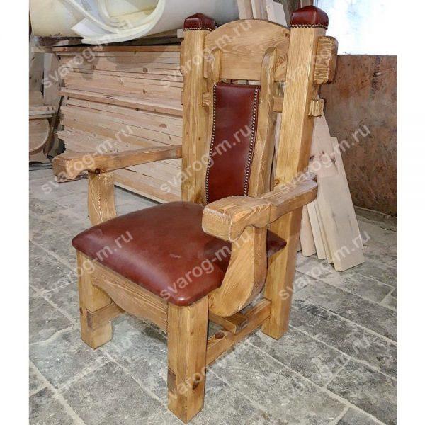 Кресло под старину из дерева для дома, дачи, бани, сауны бар - Сварог Мебель № 027