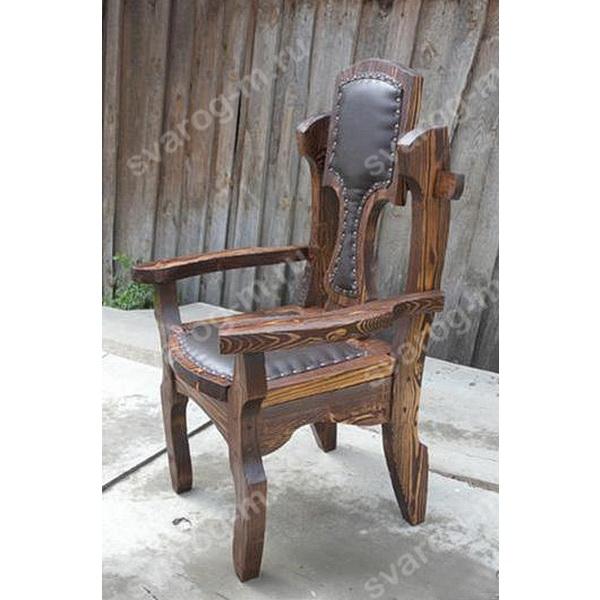 Кресло под старину из дерева для дома, дачи, бани, сауны бар - Сварог Мебель № 031
