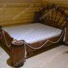 Кровать под старину из дерева для дома, дачи, бани, сауны - Сварог Мебель № 005