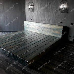 Кровать под старину из дерева для дома, дачи, бани, сауны - Сварог Мебель № 010-2