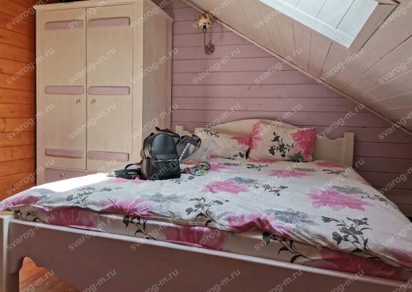 Кровать под старину из дерева для дома, дачи, бани, сауны - Сварог Мебель № 029-2