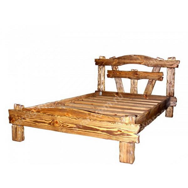 Кровать под старину из дерева для дома, дачи, бани, сауны - Сварог Мебель № 029