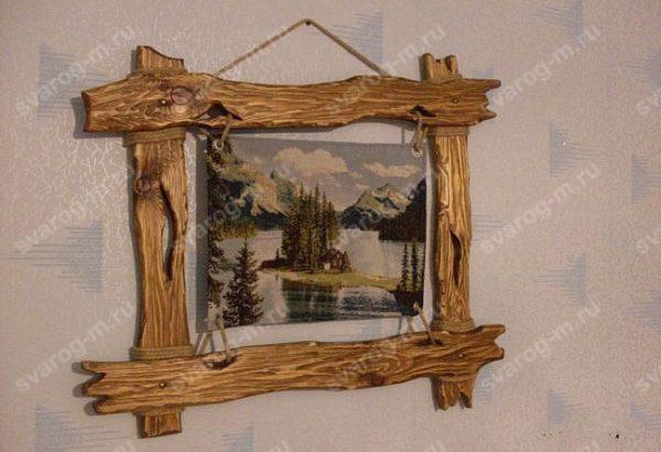 Рамка для картины под старину из дерева для дома, дачи, бани- Сварог Мебель № 005