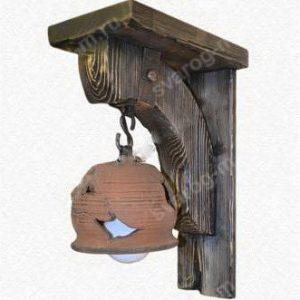 Светильник под старину из дерева для дома, дачи, бани, сауны - Сварог Мебель № 002