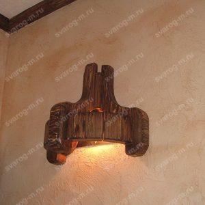 Светильник под старину из дерева для дома, дачи, бани, сауны - Сварог Мебель № 003